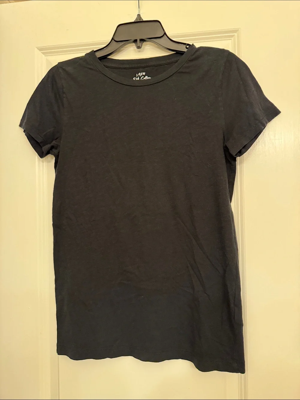J. Crew Black Slub Cotton Crewneck Tee